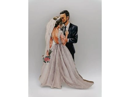 Magnetka na tortu - Svadobný pár