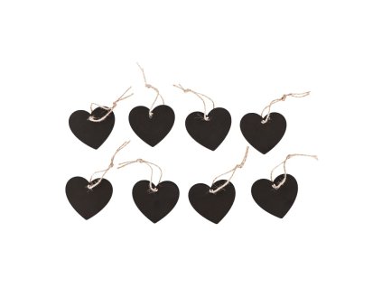bag of 8 heart shape slate chalkboards w jute rope 6 5cm x 0 3cm x 6cm
