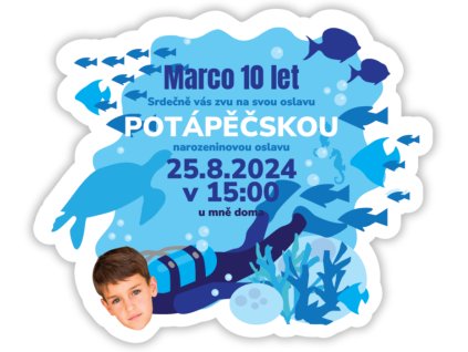 Personalizované pozvánky 6 ks - Modré narozeniny
