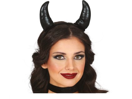 Čelenka s rohy - Černá
