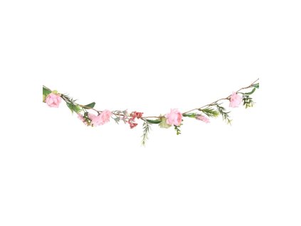guirlande fleurs rose vert 120cm