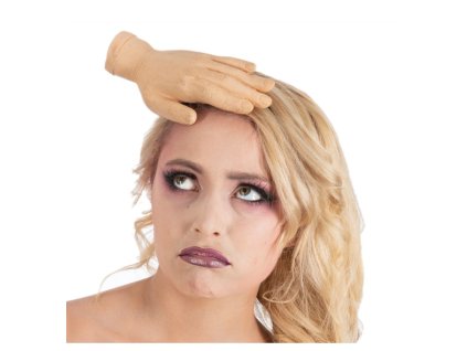 Čelenka s latexovou rukou