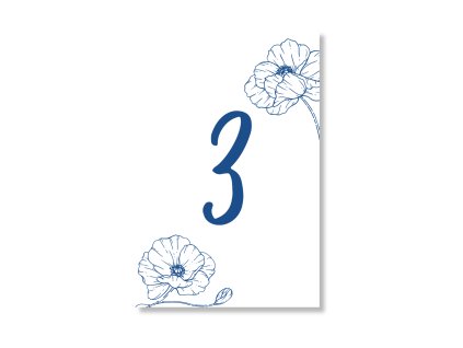 Číslo stola - Modrotlač