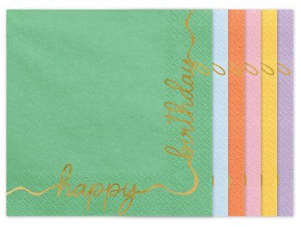 Servítky - Happy Birthday mix 33 x 33 cm