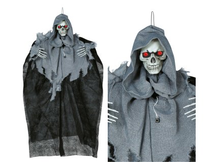 Závěsná dekorace - Kostra se zvukem, světlem a pohybem 90 cm