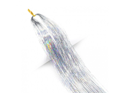 Kanekalon Tinsel Braids - Silver Tinsel