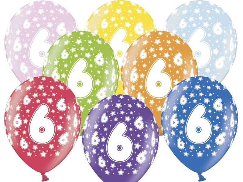 Levně PartyDeco Balónek s číslem 6 narozeninový