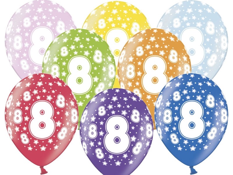 Levně PartyDeco Balónek s číslem 8 narozeninový