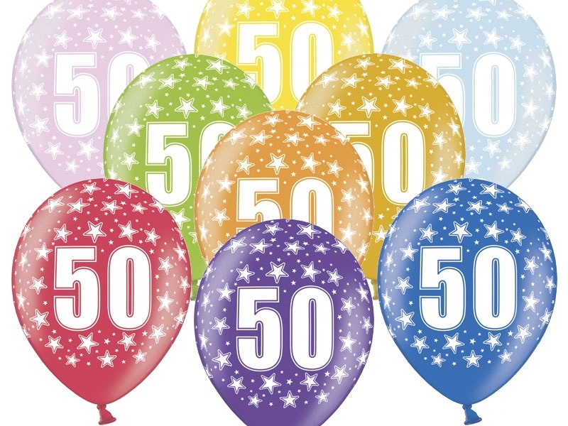 PartyDeco Balónek s číslem 50 narozeninový