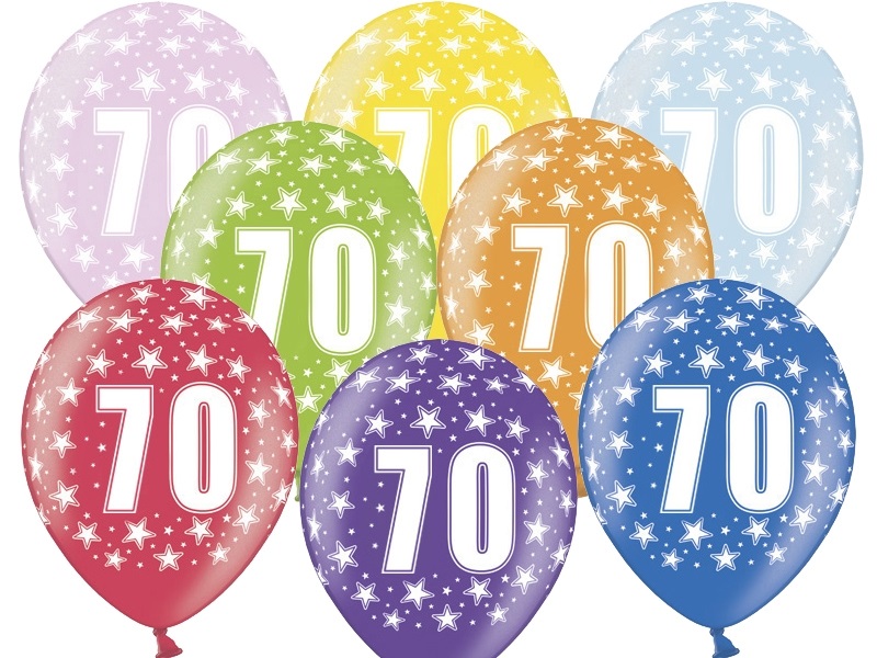 PartyDeco Balónek s číslem 70 narozeninový