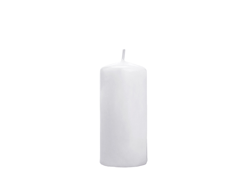 Levně PartyDeco Oválná svíčka matná - bílá 1 ks