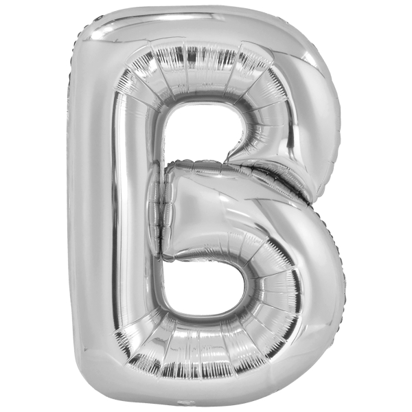 Levně Amscan Fóliový balónek písmeno B 86 cm stříbrný