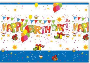 Levně Procos Ubrus Happy Birthday 120 x 180 cm