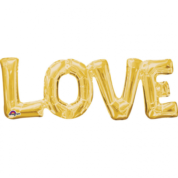 Levně Amscan Fóliový balón LOVE zlatý 63 x 22 cm