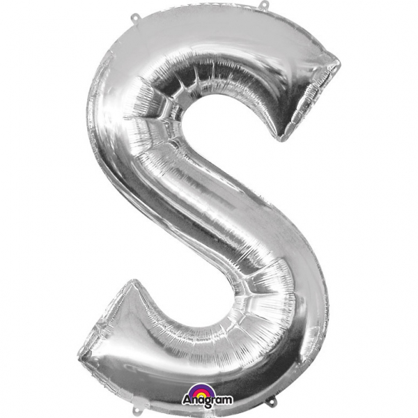 Levně Amscan Mini fóliový balónek písmeno S 33 cm stříbrný