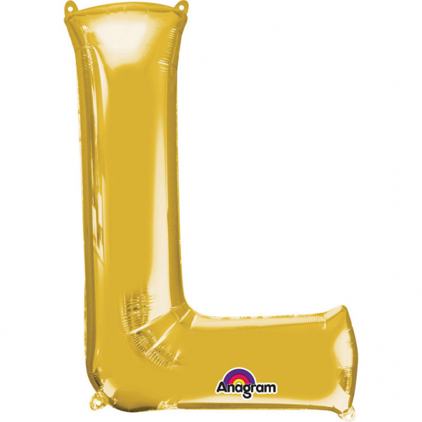 Levně Amscan Mini fóliový balónek písmeno L 33 cm zlatý