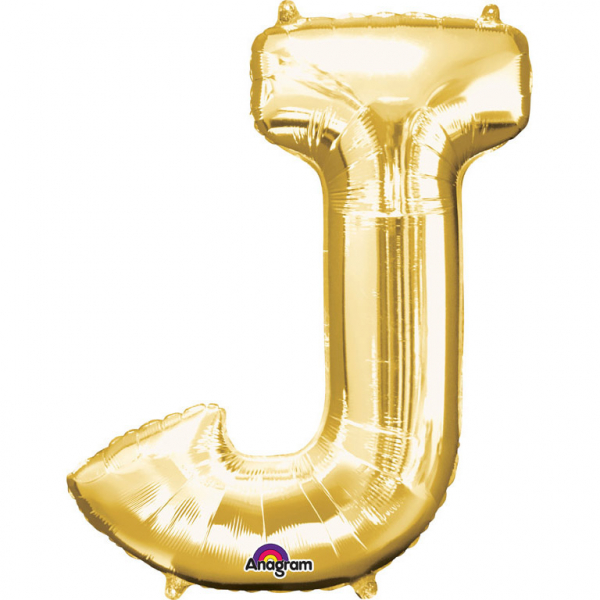 Levně Amscan Mini fóliový balónek písmeno J 33 cm zlatý