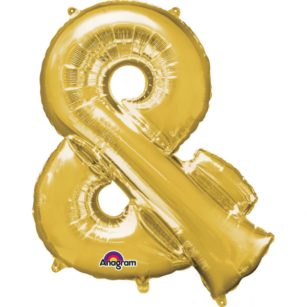 Amscan Mini fóliový balónek symbol & 33 cm zlatý