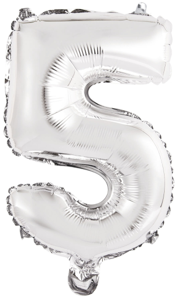 Levně Amscan Mini fóliový balón číslo 5 stříbrný 33 cm