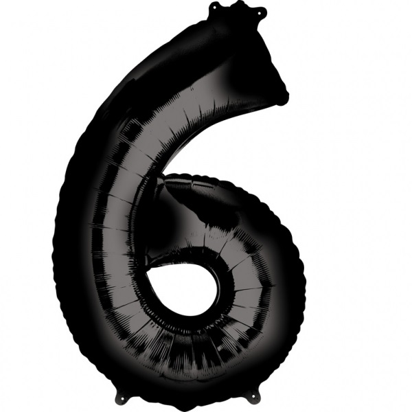 Amscan Balónek fóliový narozeninové číslo 6 - černý 86 cm