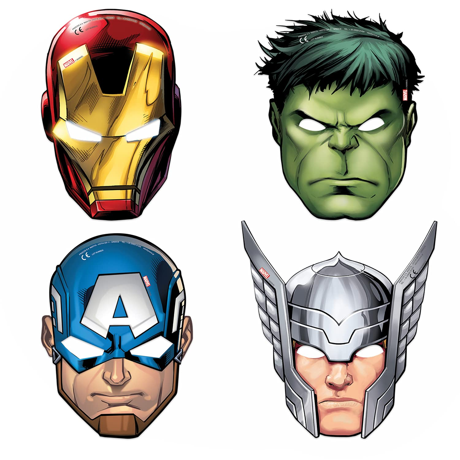 Levně Procos Masky Avengers - mix 4 vzorů 6 ks