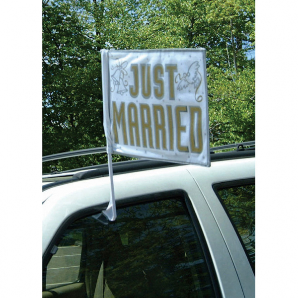 Levně Amscan Svatební vlajka na auto Just Married