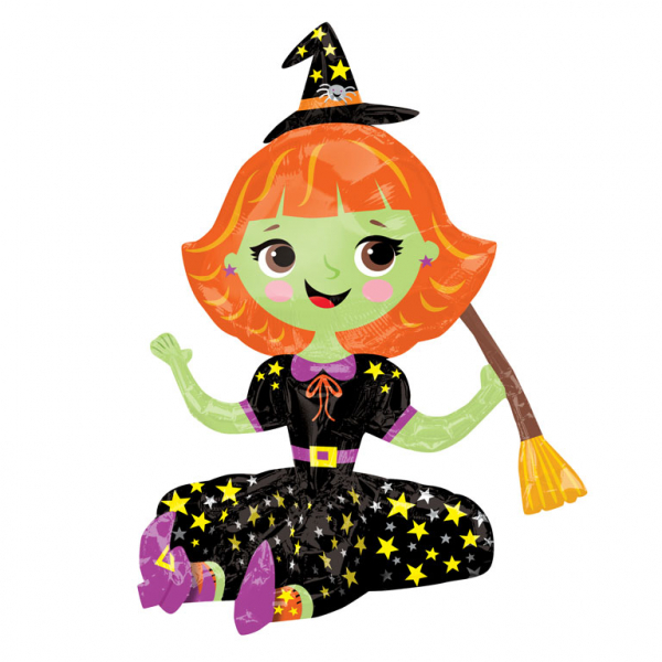 Levně Amscan MultiBalloon Sedící čarodějnice - Halloween