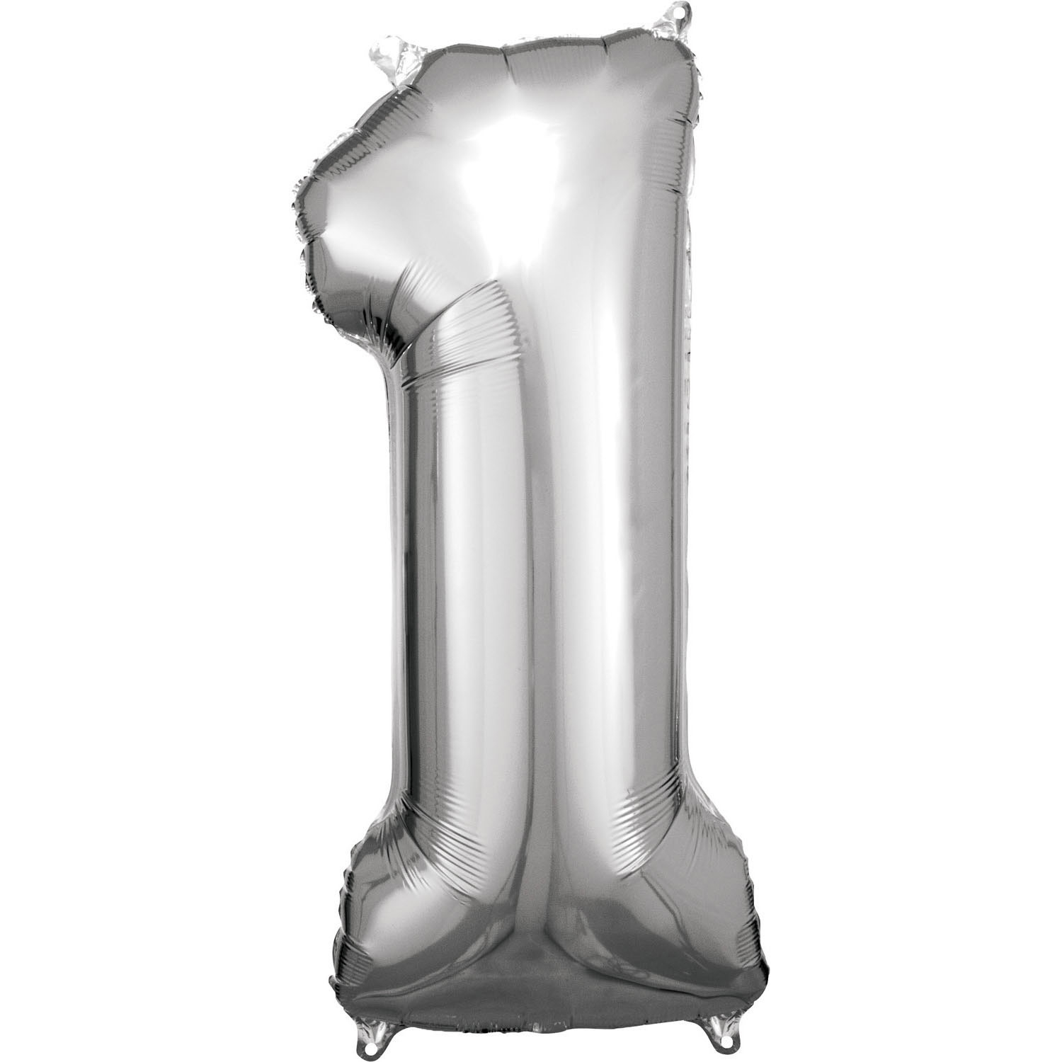 Levně Amscan Balónek fóliový narozeninové číslo 1 - stříbrný 86cm