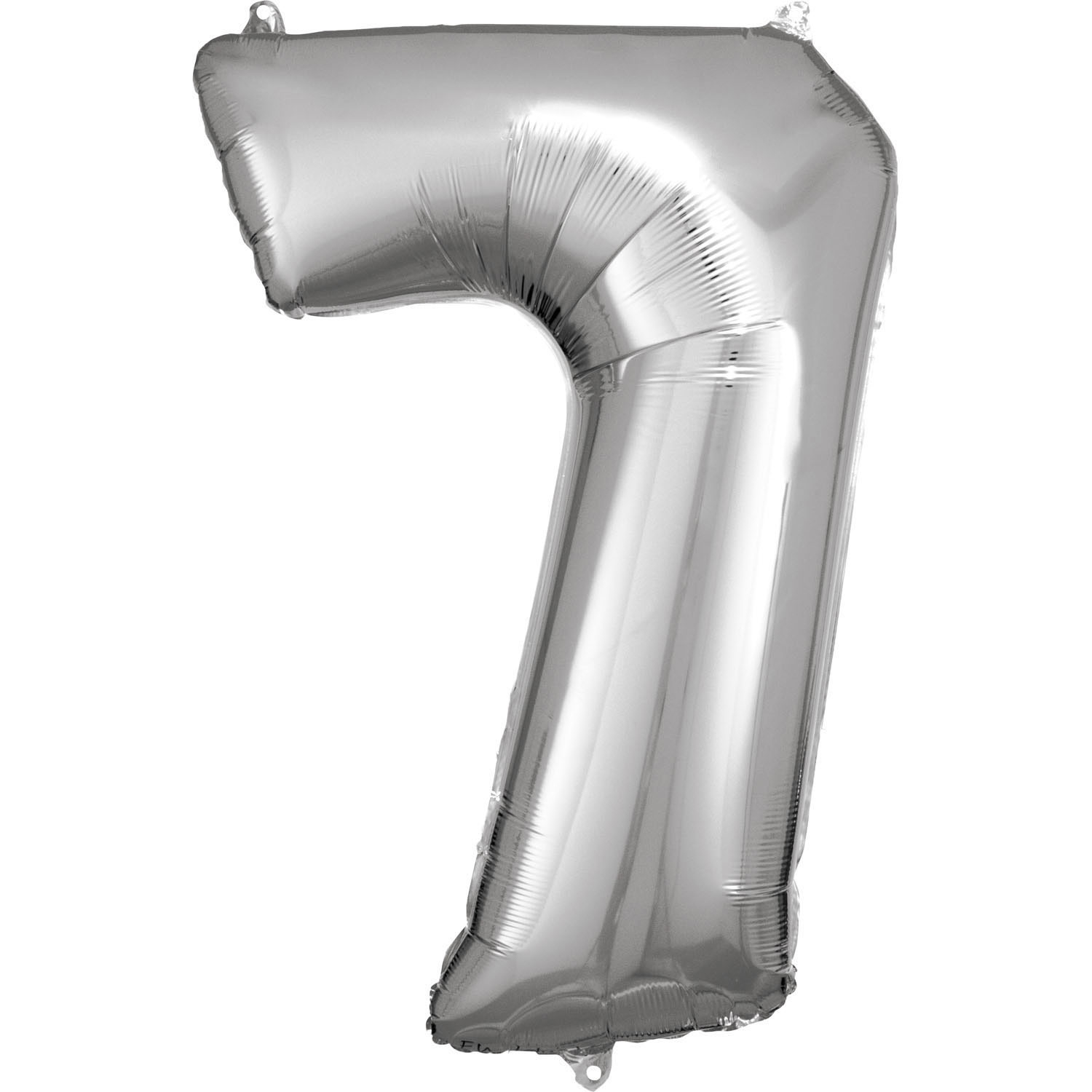 Levně Amscan Balónek fóliový narozeninové číslo 7 - stříbrný 86cm
