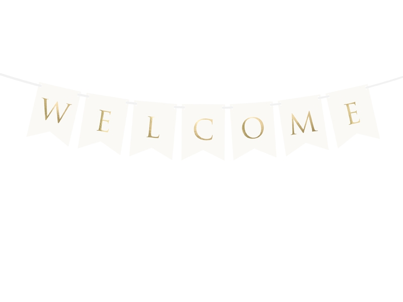 Levně PartyDeco Banner - Zlatý Welcome