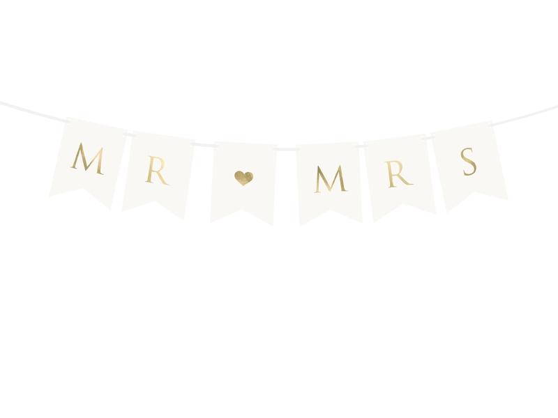 Levně PartyDeco Banner - Mr. love Mrs.