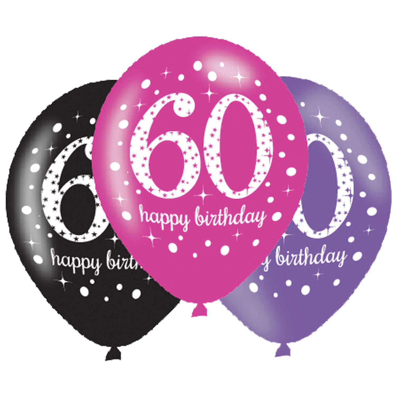 Levně Amscan Latexové balonky 60. narozeniny - růžová party