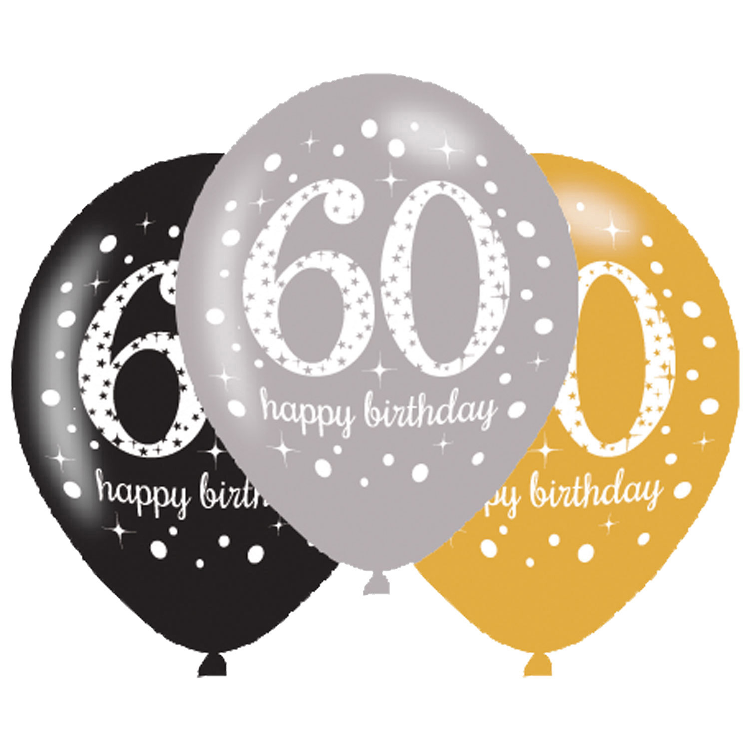 Levně Amscan Latexové balonky 60. narozeniny - 6 ks