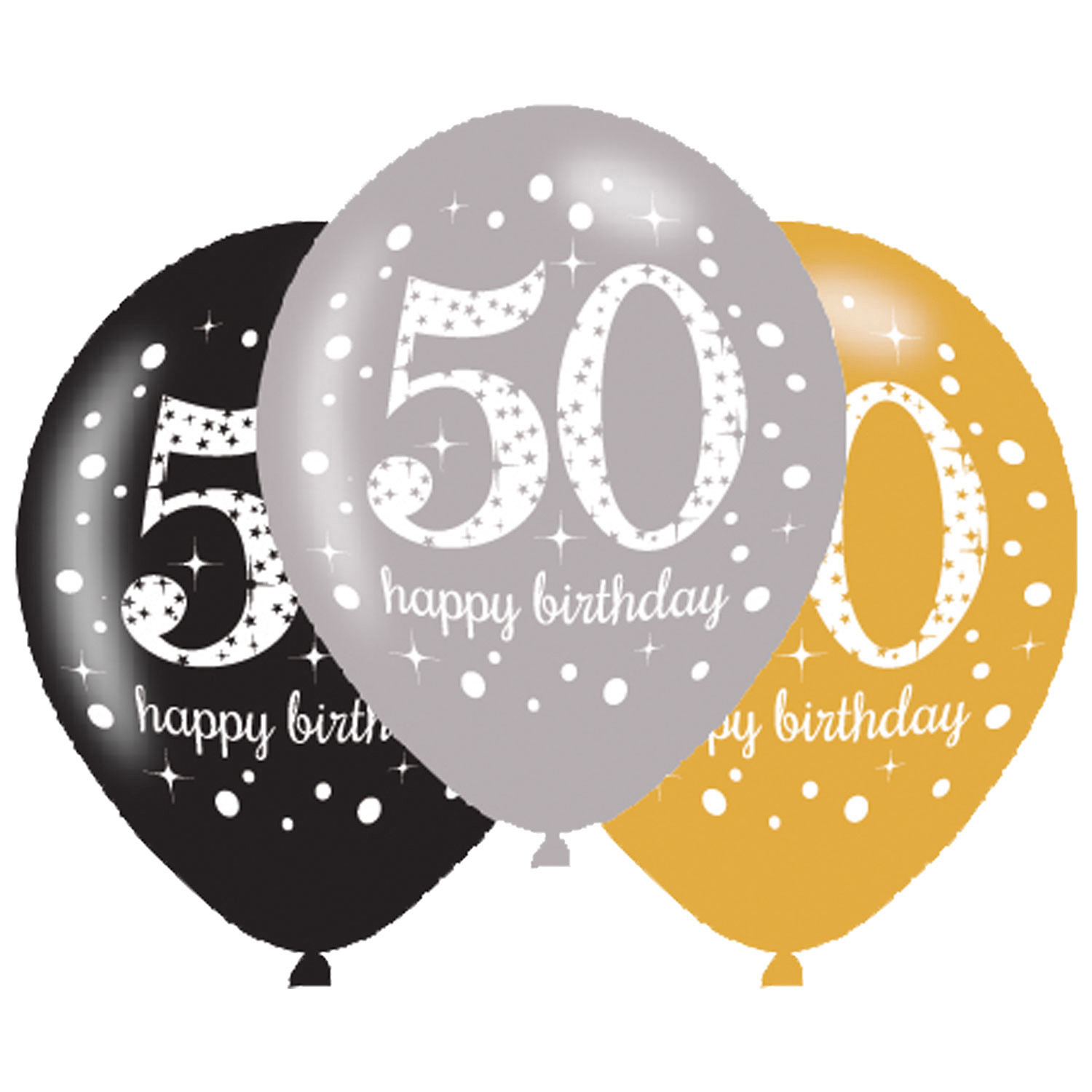 Levně Amscan Latexové balonky 50. narozeniny - 6 ks