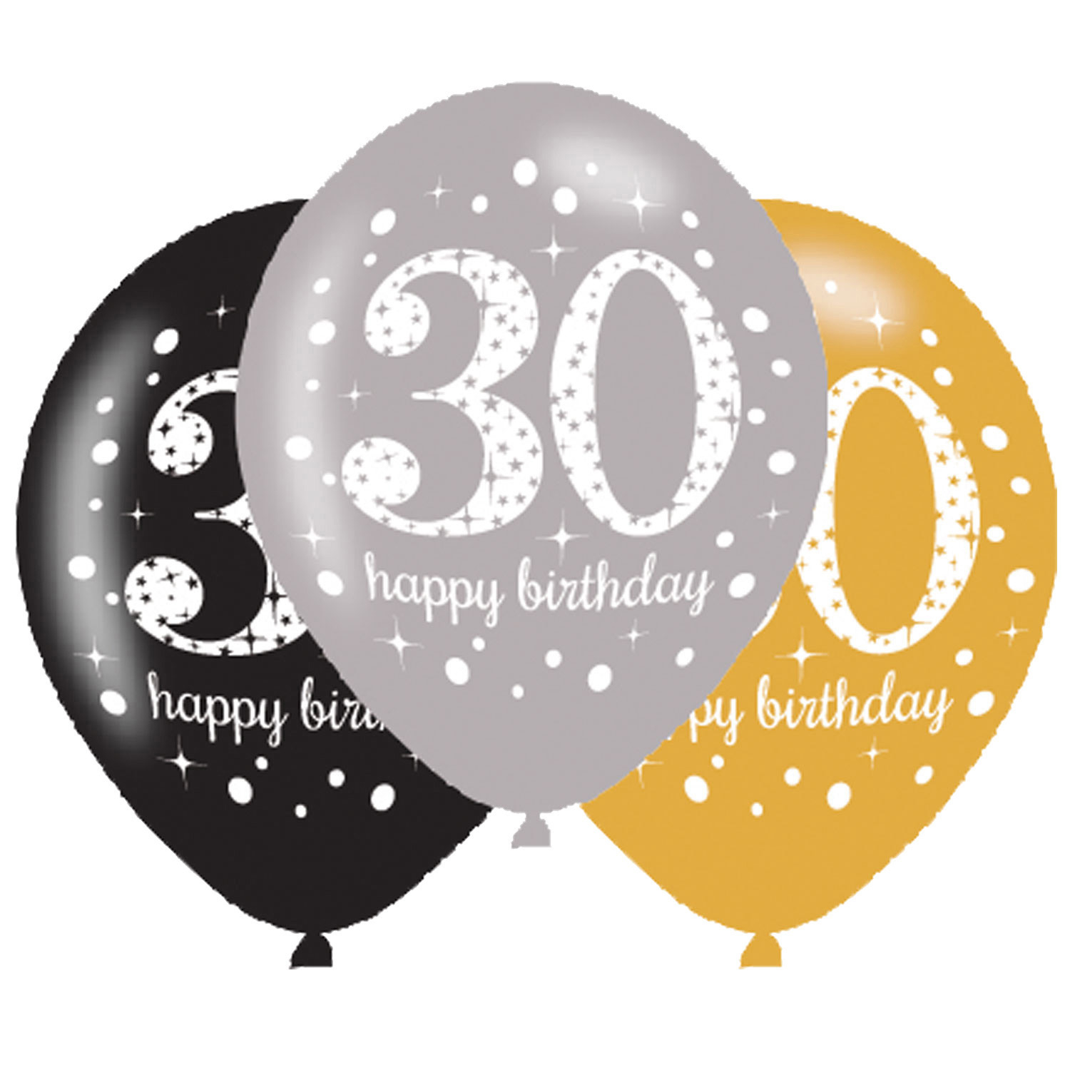 Levně Amscan Latexové balonky 30. narozeniny - 6 ks