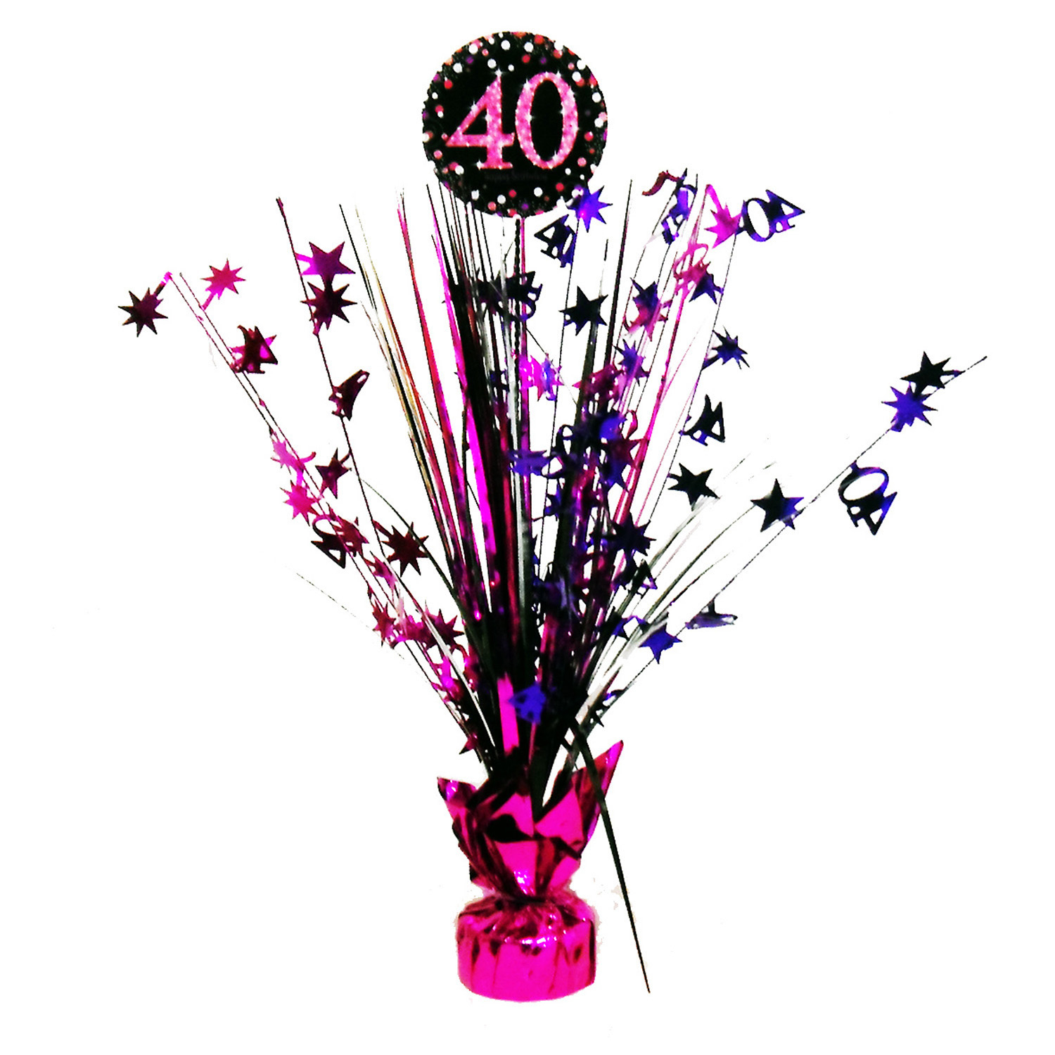 Levně Amscan Dekorace na oslavu - třpytivé 40. narozeniny (růžová)