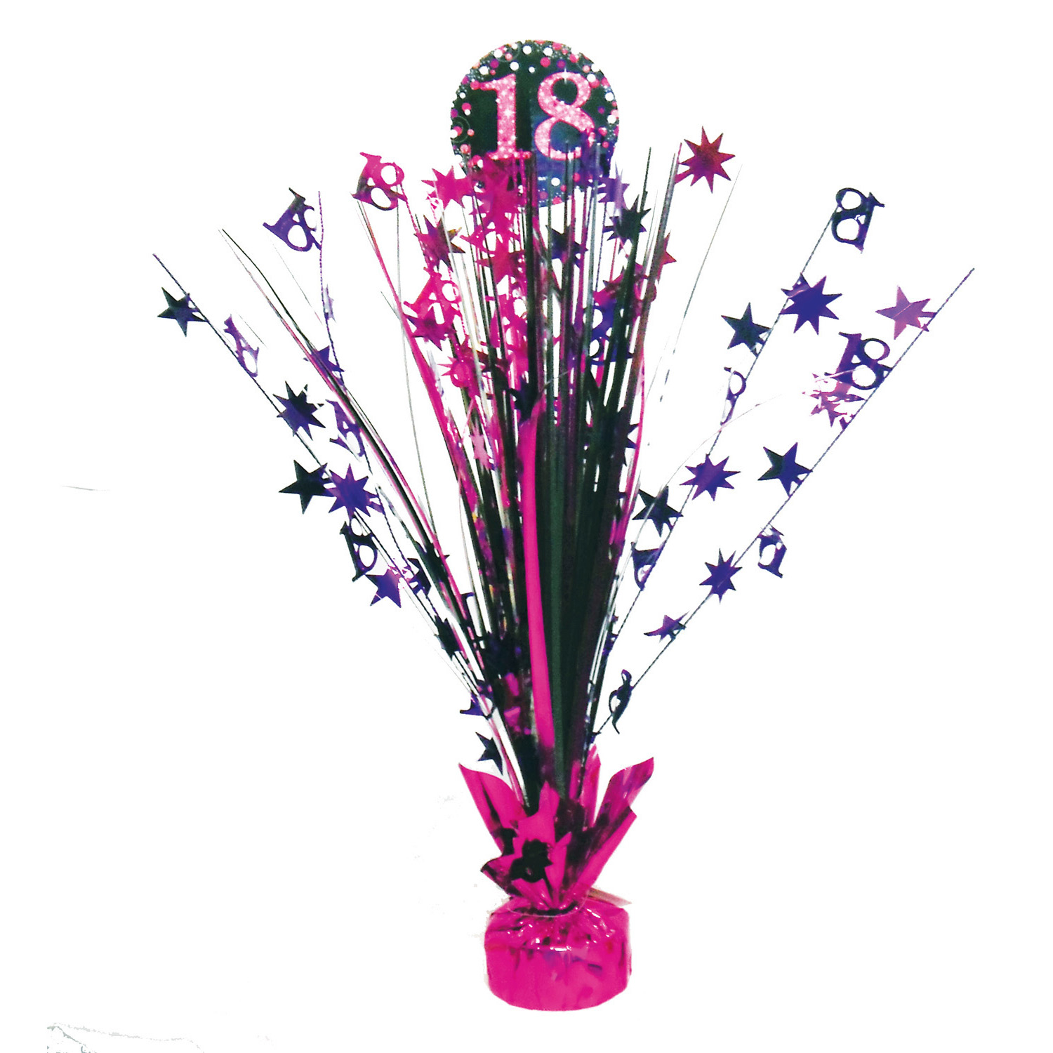 Levně Amscan Dekorace na oslavu - třpytivé 18. narozeniny (růžová)