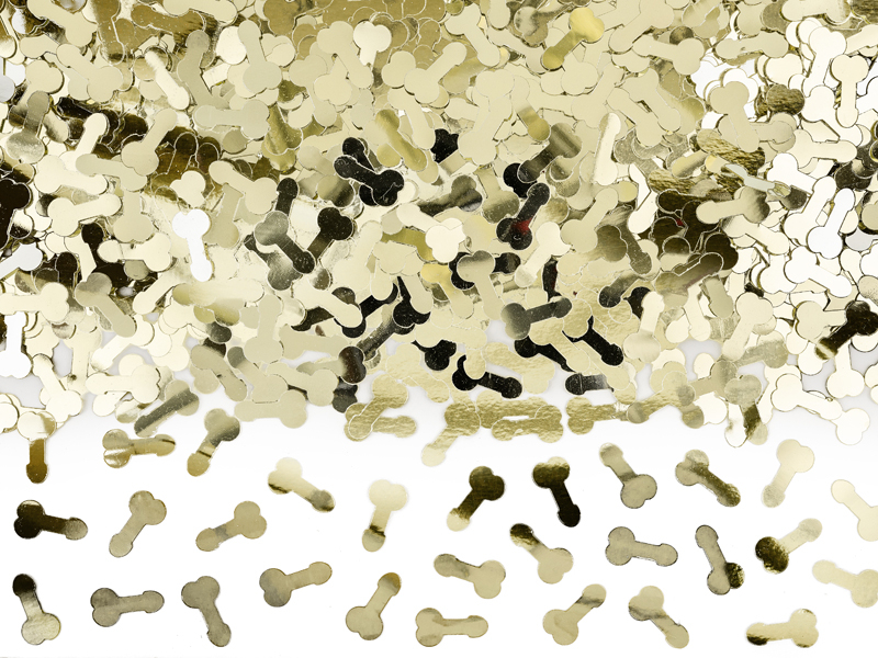 PartyDeco Zlaté konfety ve tvaru údu (30 g)