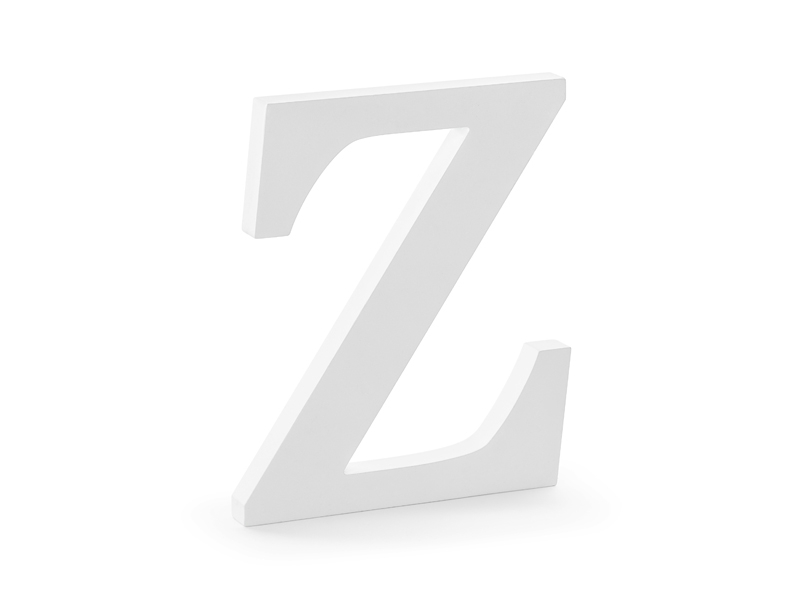 Levně PartyDeco Dřevěná dekorace - Písmeno Z bíle