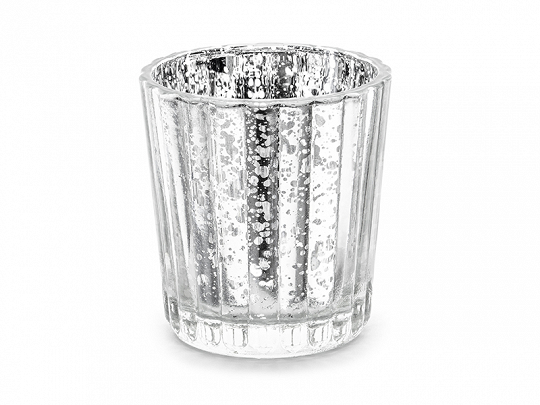 Levně PartyDeco Svícen - stříbrný 6 cm