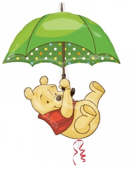BP Fóliový balón - Medvídek Pů s deštníkem