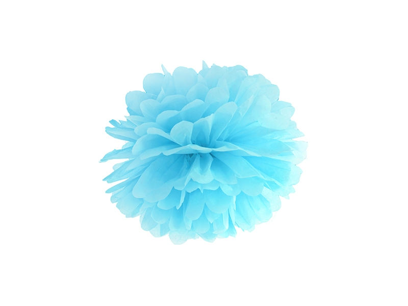 PartyDeco Pompom ve tvaru modrého květu 25 cm