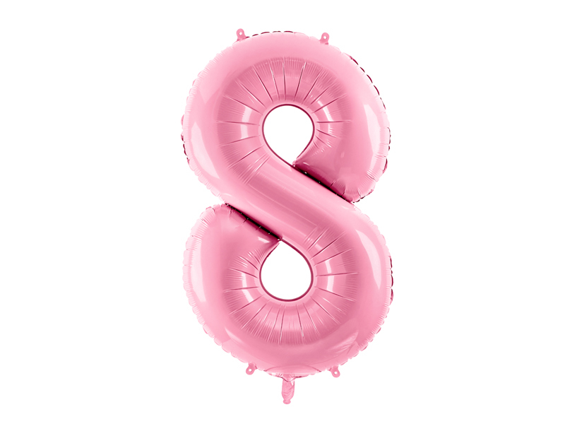 PartyDeco Fóliový balónek narozeninové číslo 8 - růžový 86cm