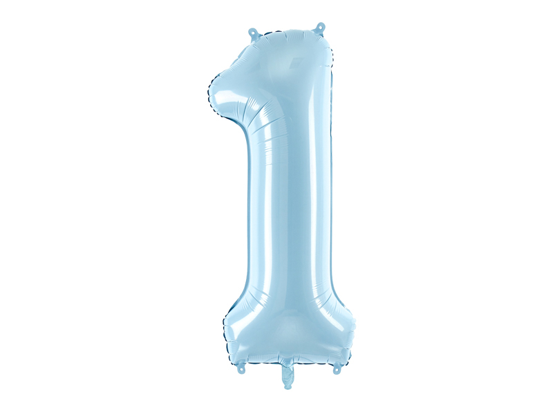 Levně PartyDeco Fóliový balónek narozeninové číslo 1 - světlemodrý