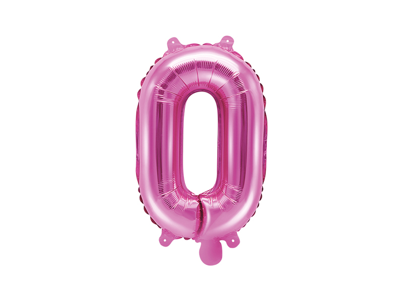 PartyDeco Fóliový balónek Mini - Písmeno O 35cm růžový
