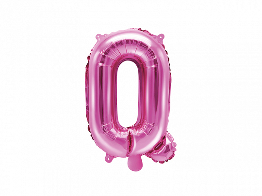 Levně PartyDeco Fóliový balónek Mini - Písmeno Q 35cm růžový