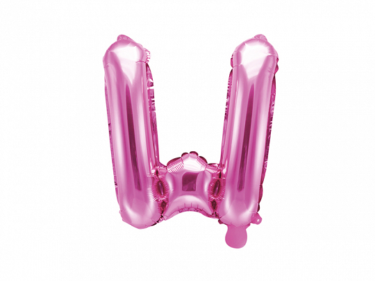 Levně PartyDeco Fóliový balónek Mini - Písmeno W 35cm růžový