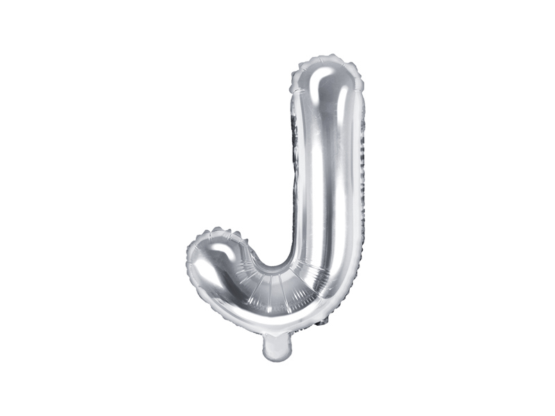 Levně PartyDeco Fóliový balónek Mini - Písmeno J stříbrný 35cm