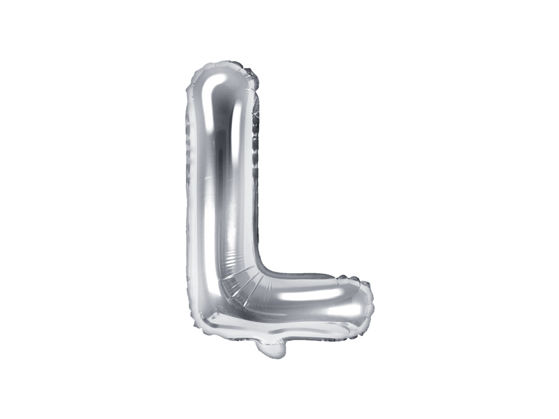 Levně PartyDeco Fóliový balónek Mini - Písmeno L stříbrný 35cm