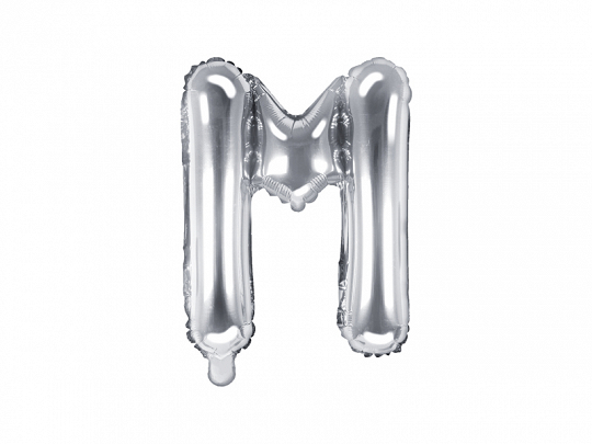 Levně PartyDeco Fóliový balónek Mini - Písmeno M stříbrný 35cm